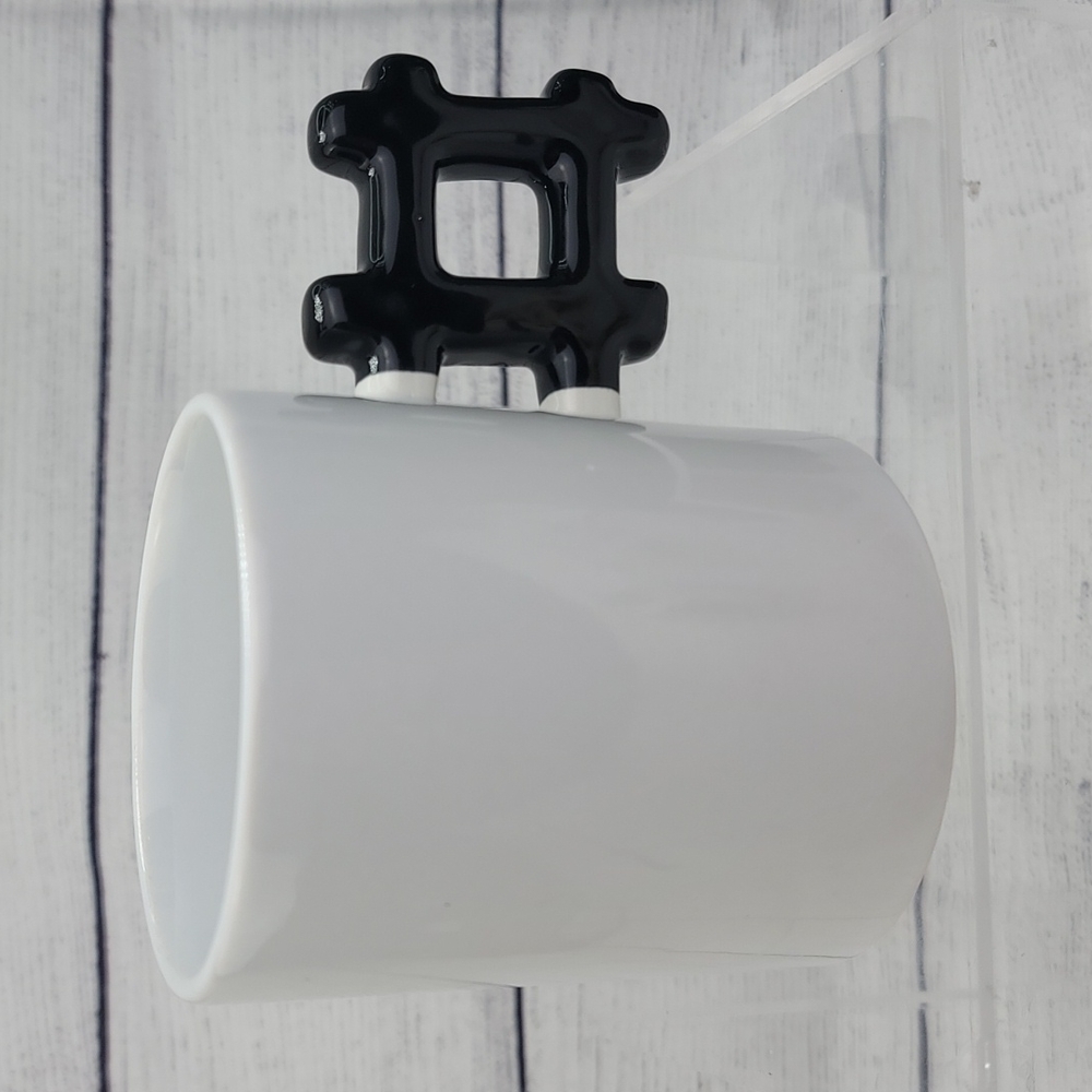 Kikkerland Hashtag White Ceramic Coffee Mug
